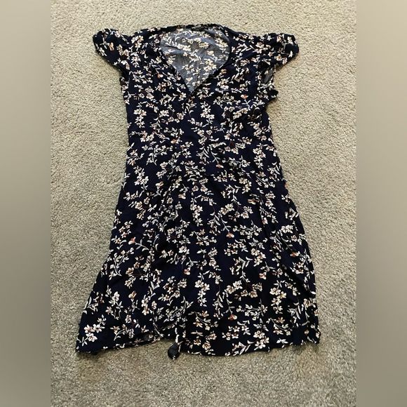 Floral Butterfly Sleeve Knot Wrap Dress 1XL - Picture 4 of 4